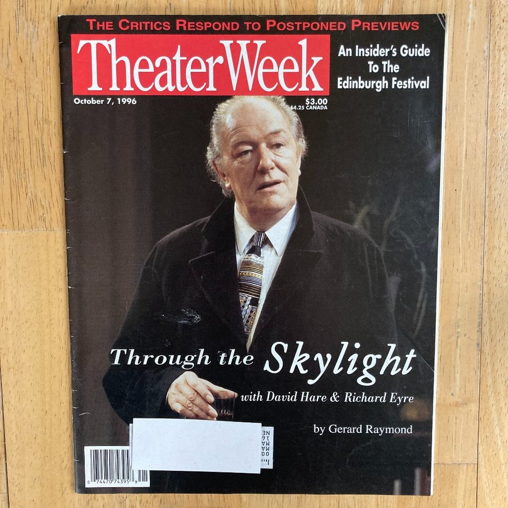 Michael Gambon Theater Week Magazine October 7 1996 address label Skylight
